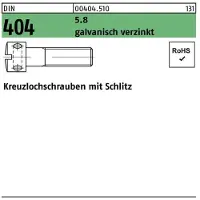 Reyher DIN 404 - Stahl 5.8 verzinkt - M 6x12 - Kreuzlochschrauben mit Schlitz