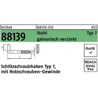 Reyher Schraubhaken gebogen mit Schlitz - Typ 7 - Stahl verzinkt - 4,5x50