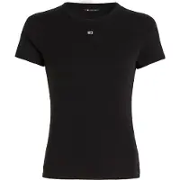 Tommy Hilfiger Damen Tops & T-Shirts Tjw Slim Essential Rib Ss - Zwart - Größe S