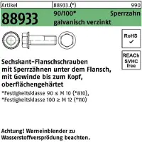 Reyher Sechskantflanschschraube R 88933 Sperrz. VG M 12 x 25 100 galvanisch verzinkt