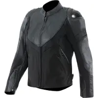 Dainese Iperattiva Damen Schwarz Leder-/Textil Motorradjacke Größe 38