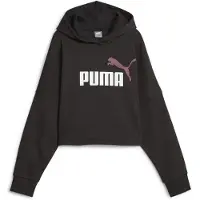 Puma Ess Logo Cropped Kapuzenpullover Schwarz 5-6 Years Mädchen Schwarz 5-6 Years