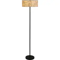 Searchlight Stehleuchte Isla, Ø 40 cm, braun, beige, Bambus, Stahl