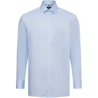 Olymp Businesshemd "Luxor modern fit", Herren, Gr. 43, N-Gr, blau (bleu), Web, Obermaterial: 100% Baumwolle, 2-Knopf-Manschette, Hemden Businesshemd