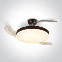ONE Light LED-Deckenventilator Plafo mit transparente Ventilatorblätter - Braun
