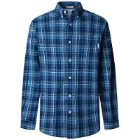 Pepe Jeans für Herren. PM3090823 Corwin blaues Hemd (XL), Lässig, Baumwolle, Langarm