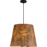 Searchlight Hängeleuchte Isla, Ø 45 cm, braun, beige, Bambus, Stahl