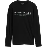 Tom Tailor 1100000002199 , Herren, Gr. XXL, schwarz, Single Jersey, Obermaterial: 100% Baumwolle, regular fit taillenbedeckt, Rundhals, Bündchen, Shirts 1100000002199, mit Logo Print