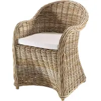Locker Kobolo Rattansessel Boston New aus Rattan - kubu grey - mit Sitzkissen