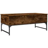 vidaXL Couchtisch Räuchereiche 100x50x40 cm Holzwerkstoff und Metall
