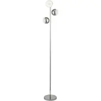 Searchlight LED-Stehleuchte Marbles, chromfarben, Glas, 152 cm hoch