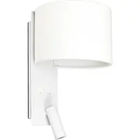 Faro Wandleuchte Fold mit LED-Leseleuchte, weiß