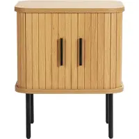 Möbilia Nachtkommode MÖBILIA, schwarz (natur, schwarz), B:45cm H:55cm T:55cm, Melamin, Metall, Sideboards, Nachtkommode, 2 Schiebetüren