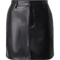 HUGO Minirock "Rihale", Damen, Gr. 36, schwarz (schwarz 001), Obermaterial: 55% Polyester, 45% Polyurethan, unifarben, mini, Röcke Minirock, in Lederoptik, Slim Fit