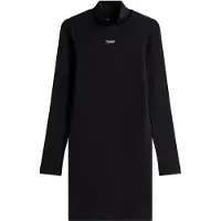 Tommy Hilfiger Kleid für den Alltag Silver Script DW0DW21504 Schwarz Slim Fit