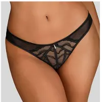 LASCANA Tanga , Damen, Gr. 44/46, schwarz, Spitze, Obermaterial: 49% Polyamid, 36% Polyester, 15% Elasthan, Unterhosen Tanga, mit dekorativen Satinbändern, transparente Unterwäsche, Reizwäsche
