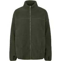 Pieces Plüschjacke "PCSADIA LS TEDDY JACKET NOOS BC", Damen, Gr. XXL, grün (forest night), Plüsch, Obermaterial: 100% Polyester, unifarben, regular fit normal, Jacken Plüschjacke, Kunstfaser