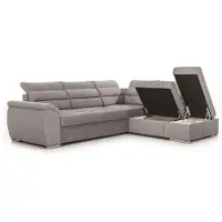Fun-Möbel Ecksofa Schlafsofa Sofa PASCARA in Stoff Esito Dunkelgrün Ottomane Rechts
