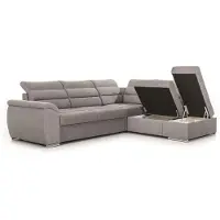 Fun-Möbel Ecksofa Schlafsofa Sofa PASCARA in Stoff Esito Hellblau Ottomane Rechts