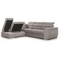 Fun-Möbel Ecksofa Schlafsofa Sofa PASCARA in Stoff Esito Hellblau Ottomane Links