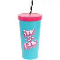 Grupo Erik GPE29415 - Stranger Things Becher mit Strohhalm Rink-O-Mania 550 ml - Neu