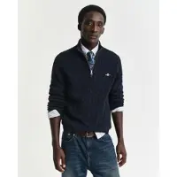 Gant für Herren. 8050603 Marineblauer Pullover mit halbem Reißverschluss (XS), Lässig, Baumwolle