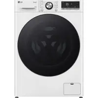 LG W4WR7096Y, Frontlader, Freistehend, Weiß, Links, Schwarz, Schwarz