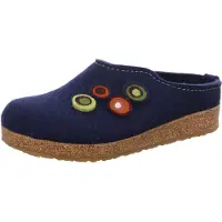 Iesse Schuh Haflinger Damen Hausschuh Pantoffel Wollfilz Grizzly Kanon 731023, Größe:41 EU, Farbe:Blau