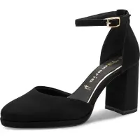 Tamaris Damen Pumps offen mit Fesselriemen und Blockabsatz 1-22463-45, Größe:41 EU, Farbe:Schwarz