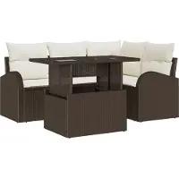 vidaXL Gartensofa-set 5 stk. 4-Sitzanzahl Braun Poly Rattan