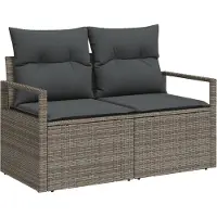 vidaXL Sofa Set 6 stk. 5-Sitzanzahl Grau Poly Rattan