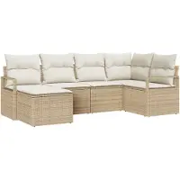 vidaXL Sofa Set 6 stk. Beige [Synthetisch]: Poly Rattan