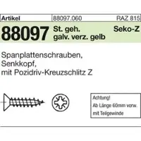 Reyher Spanplattenschrauben weiß verzinkt Senkkopf - 4,5x30 - Pozi Vollgewinde