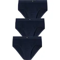 H.I.S. Slip H.I.S, Herren, Gr. XXL, 3 Stk., Jersey, blau (marine), Jersey, Obermaterial: 95% Baumwolle, 5% Elasthan, unifarben, körpernah, Unterhosen Slip, ohne Seitennaht