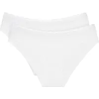 Triumph Tai-Slip "Feel Of Cotton", Damen, Gr. 36, weiß, Microtouch, Obermaterial: 86% Polyamid, 14% Elasthan, körpernah, Unterhosen Tai-Slip, weich, ohne Seitennaht, schmales Spitzenband