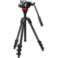 Manfrotto 502 Fluid Video Kopf Mit Flachem Sockel Und 055 Video Carbon Fibre Stativ