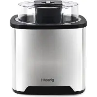 Koenig - SRB80 Sorbet Maschine, 2L Fassungsvermögen, 12W, Edelstahl, 30-40 Min. Vorbereitung, 30 U/min, Automatische Abschaltung, Klarer Deckel