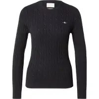 Gant Sweater "Strickpullover STRETCH COTTON CABLE C-NECK", Damen, Gr. 3XL, schwarz, Obermaterial: 88% Baumwolle CO. 10% Polyamid PA. 2% Elasthan EL., Sweatshirts Sweater