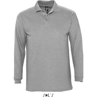 Sol SOLs 11353 | Herren Longsleeve Poloshirt Winter II - Farbe: Grey Melange - Größe: XXL