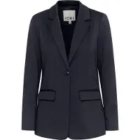 Ichi Blusenblazer "Damen Blazer IHKATE", Damen, Gr. XL, schwarz (total eclipse), Obermaterial: 74% Polyester PES. 22% Viskose CV. 4% Elasthan EL., Blazer Blusenblazer