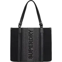 Superdry für Damen. W9110401A City-Tragetasche aus Raffiabast schwarz (OSFA), Lässig, Papier
