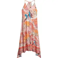 Superdry für Damen. W8011888A Jack mehrfarbig bedrucktes Kleid (XS), Lässig, Viskose, Ärmellos / Hosenträger