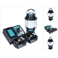 Makita DMR 056 RF Akku Radio 18 V FM DAB+ mit Laterne 360° Taschenlampe IP65 + 2x Akku 3,0 Ah + Ladegerät