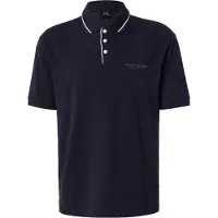 Armani Exchange für Herren. XM001557AF10363UB101 Marineblaues Stretch-Poloshirt (XS), Lässig, Baumwolle, Kurzarm