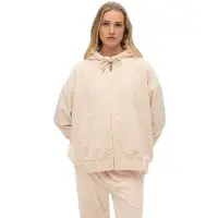 Superdry für Damen. W2012544A Country Club Sweatshirt Velours Ziphood rosa (XS), Lässig, Polyester