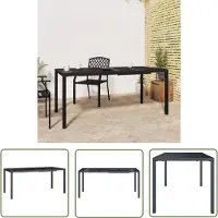 The Living Store Gartentisch Anthrazit 165x80x72 cm Stahl