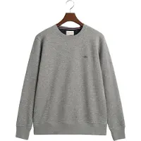Gant für Herren. 2006065 Shield Grau Sweatshirt mit Rundhalsausschnitt (XL), Lässig, Baumwolle, Langarm