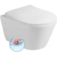 Hak AVVA SHORT Hänge-WC, spülrandlos, 35,5x49cm, weiss