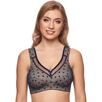 Susa Bügelloser BH "BH ohne Bügel Prints", Damen, Gr. 85, Cup G, blau (deep ocean), Stoff, Obermaterial: 57% Baumwolle CO. 38% Polyamid PA. 5% Elasthan EL., BHs Bügelloser BH