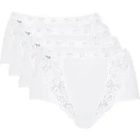 Sloggi Maxislip "Chic" 4er Pack, elastische Spitzeneinsätze, feminin, Baumwollmix, elastisch